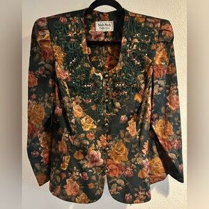 Vintage Nah Nah Collection Floral Women's Jacket Size Large
